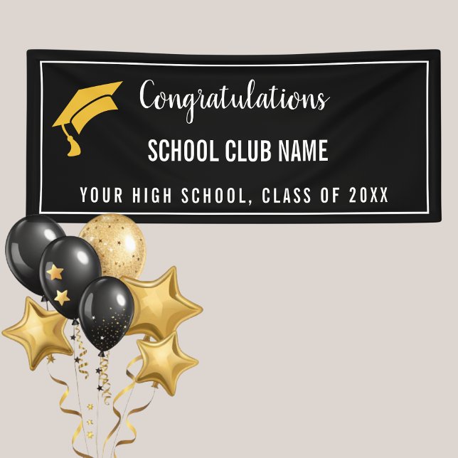 Black Custom Club Graduation Banner (Creator Uploaded)