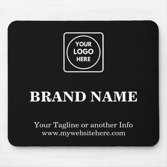 Black Custom Company Logo Promo mouse pad (Front)