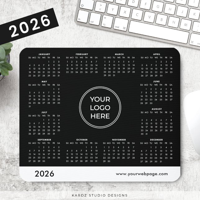 Black Custom Corporate Promo Logo 2026 Calendar Mouse Mat (Creator Uploaded)
