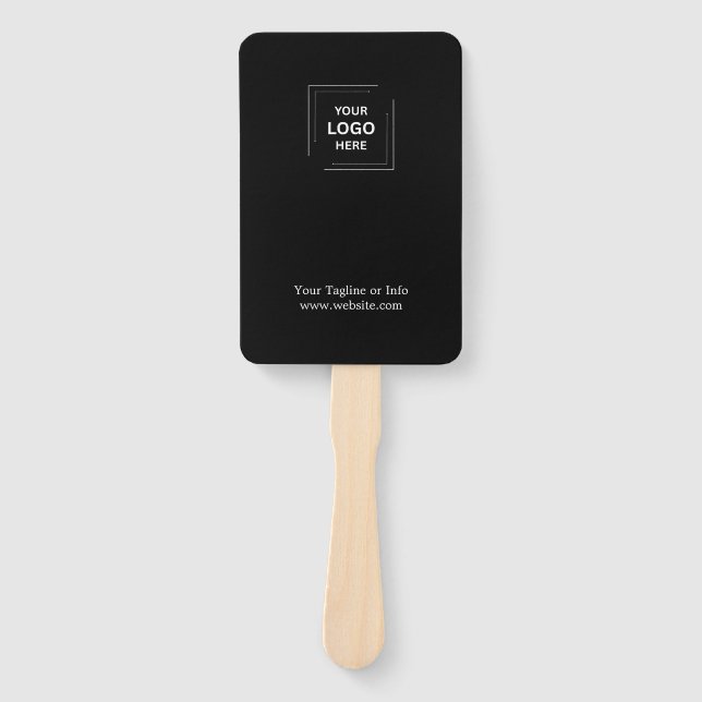 Black Custom Event Branding Style Hand Fan (Front)