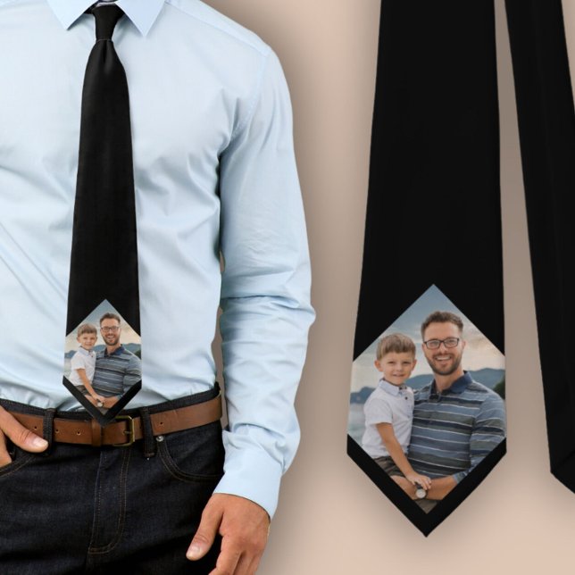 Black Custom Family Photo  Tie (Creator Uploaded)