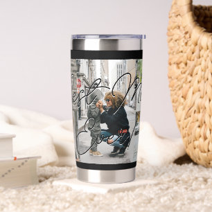 Black Custom Five Photo Collage Best Mum Ever Insulated Tumbler