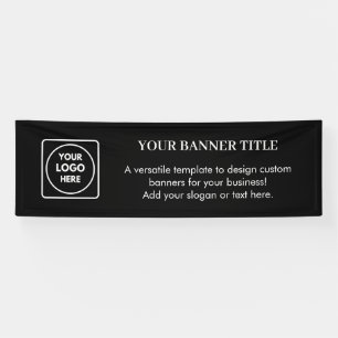 Black Custom Logo Banner   Modern Business Event 