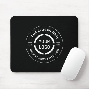 Black custom Logo branded promotional Mouse Mat