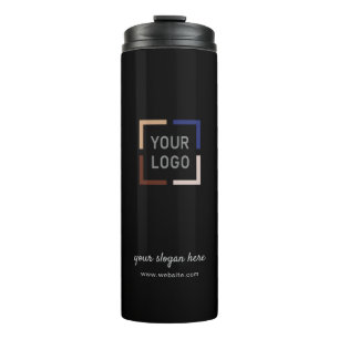 Black custom Logo branded promotional Thermal Tumbler
