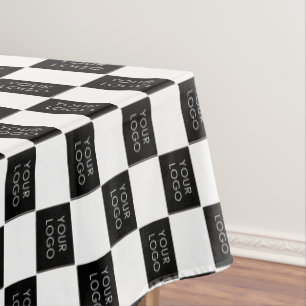 Black Custom Logo Business Company Event Tablecloth