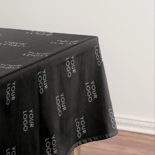 Black Custom Logo Business Company Event Tablecloth