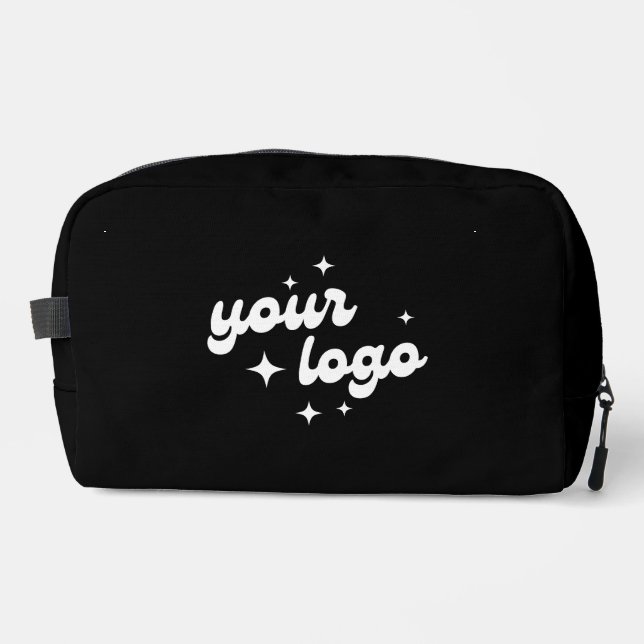 Black Custom Logo Business Travel Dopp Kit (Front)