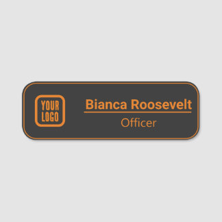 Black Custom Logo Employee Magnetic or Pin Name Tag