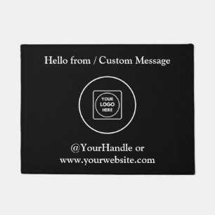 Black Custom Logo Minimalist Business doormat