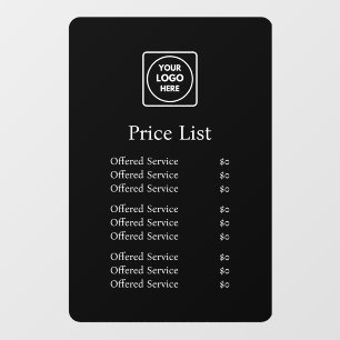 Black Custom Logo   Minimalist  Price Display Window Cling