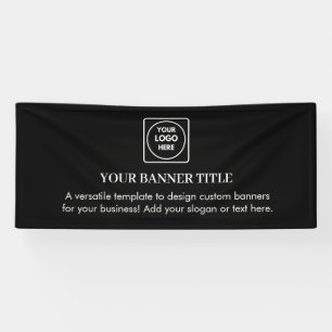 Black Custom Logo Modern 6' Trade Show Banner