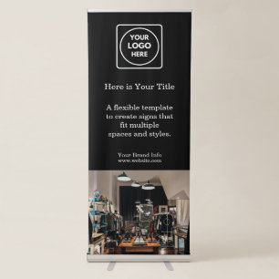 Black Custom Logo Modern retractable banners