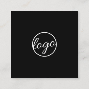 Black Custom Logo Simple Modern Square Business Card
