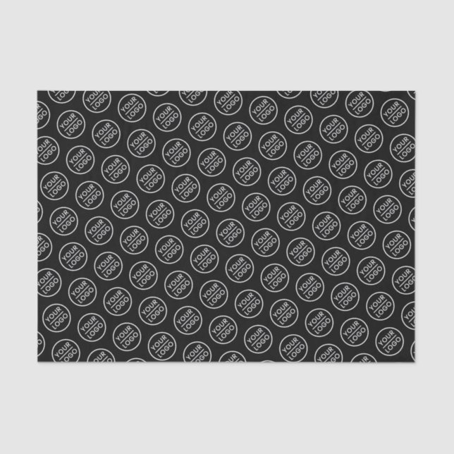 Black custom logo tissue paper business packaging (Front)