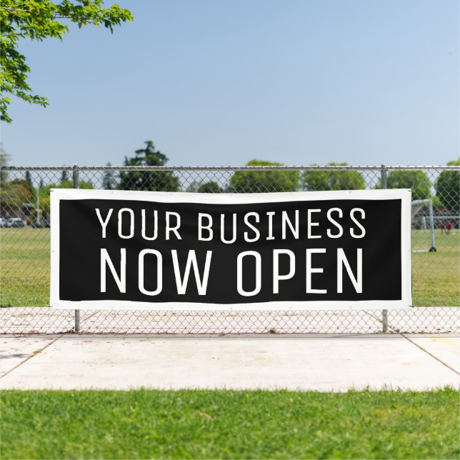 Black Custom Now Open Banner (Insitu)