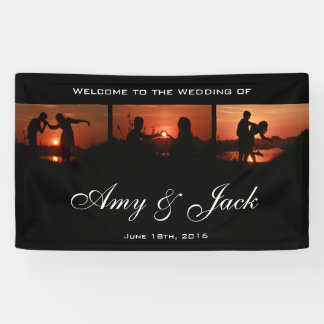 Black Custom Photo Series Welcome Wedding Banner