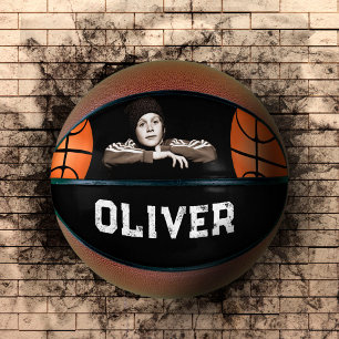 Black Custom Player Name Keepsake Photo  Basketball