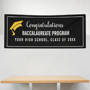 Black Custom Program Graduation Banner