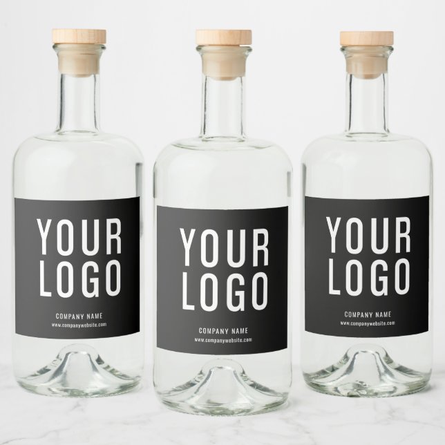 Black Custom Promotional Business Logo Liquor Bottle Label (Bottles)