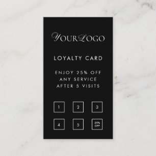 Black Custom Thin Business Logo Customer Reward Loyalty Card