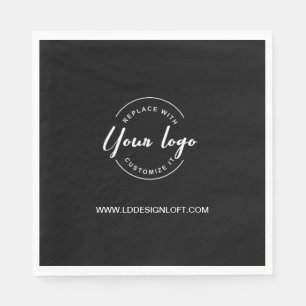 Black Customisable business company logo website  Napkin