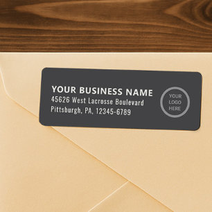 Black Customisable Business Logo Return Address la