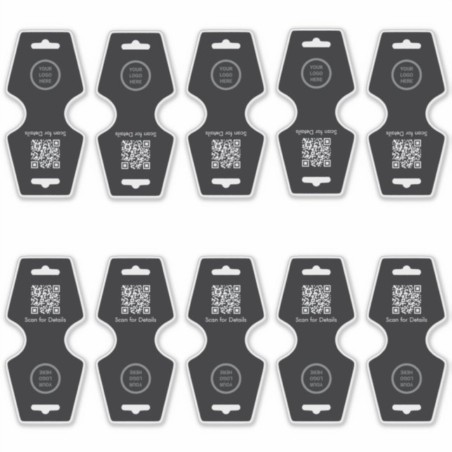 Black Customisable DIY Necklace Foldover Hang Tag (Front)