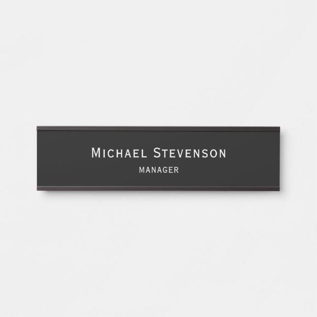 Black Customise Name & Title Profession Door Sign (Front)