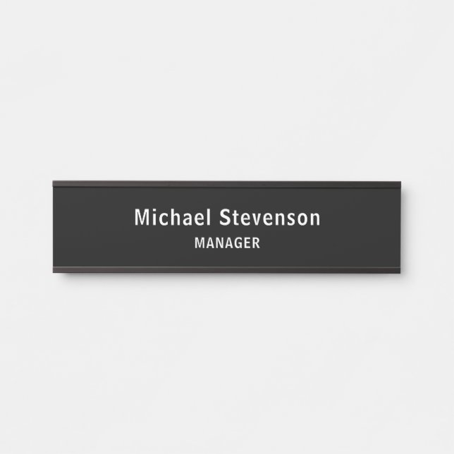 Black Customise Name & Title Profession Door Sign (Front)