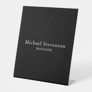 Black Customise Name & Title Profession Pedestal Sign