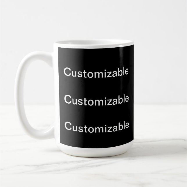 Black CUSTOMIZABLE  Coffee Mug (Left)