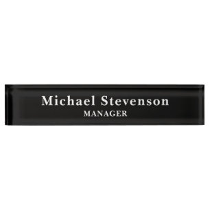 Black Customize Name & Title Profession Nameplate
