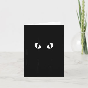 Black cute cat eyes minimalist funny judging card
