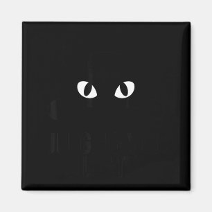 Black cute cat eyes minimalist funny judging magnet