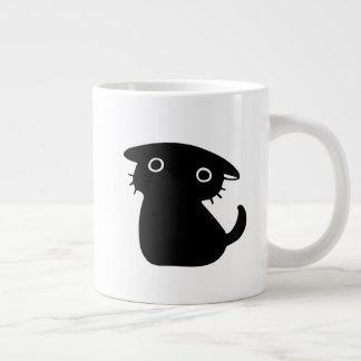 black cute cat large coffee mug