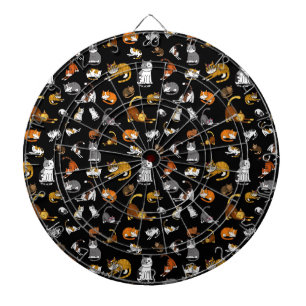 black cute cat pattern design for cat lovers- dartboard