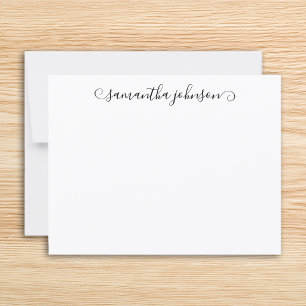 Black Cute Curl Signature Full Name Card