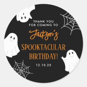 Black Cute Ghost Spooky Halloween Birthday Sticker