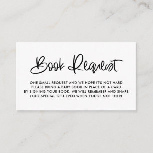 Black Cute Modern Calligraphy Book Request Enclosure Card
