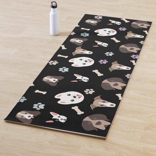Black Cute Pet Dog Yoga Mat (In Situ)