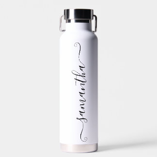 Black Cute Signature Name Water Bottle