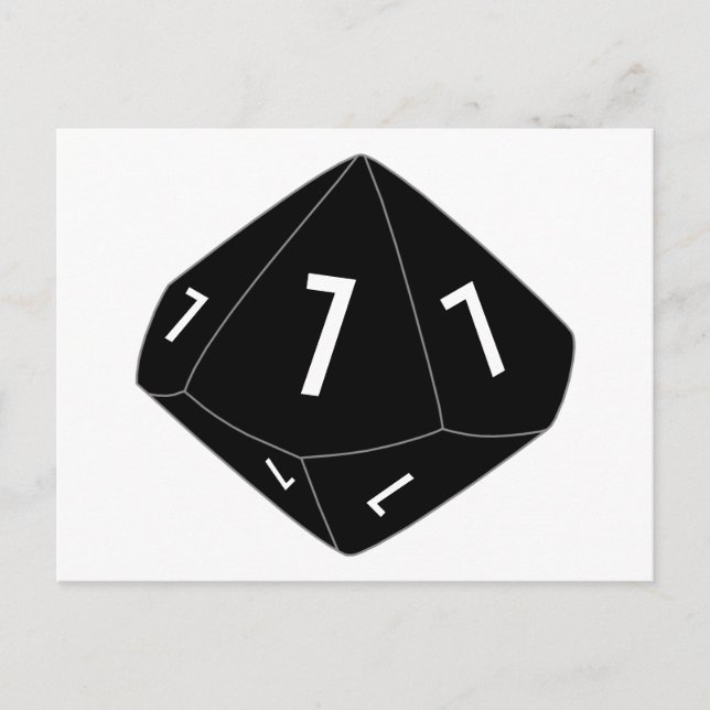 Black D10 Dice Table Number Postcard (Front)