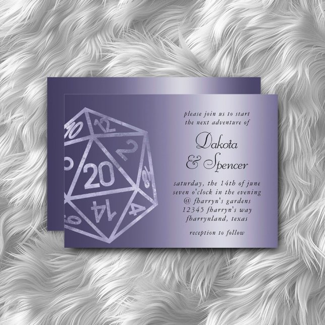Black D20 Crit | RPG Tabletop Fantasy Dice Wedding Invitation (Creator Uploaded)
