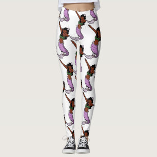 black dabbing mermaid leggings