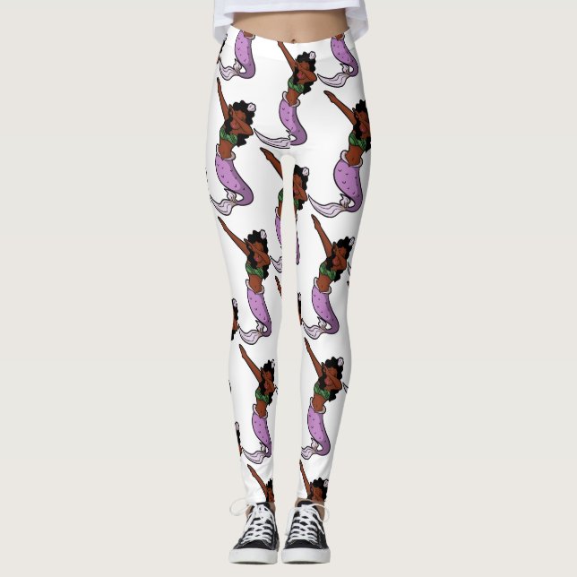 black dabbing mermaid leggings (Front)