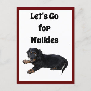Black Dachshund Cocker Spaniel Puppy Photograph Holiday Postcard