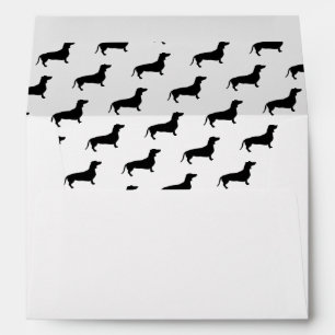 Black Dachshund Silhouettes Print Envelope