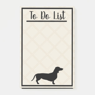 Black Dachshund To Do List Post-it Notes