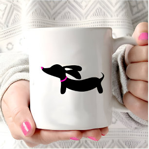 Black Dachshund Wiener Dog Coffee Travel Mug